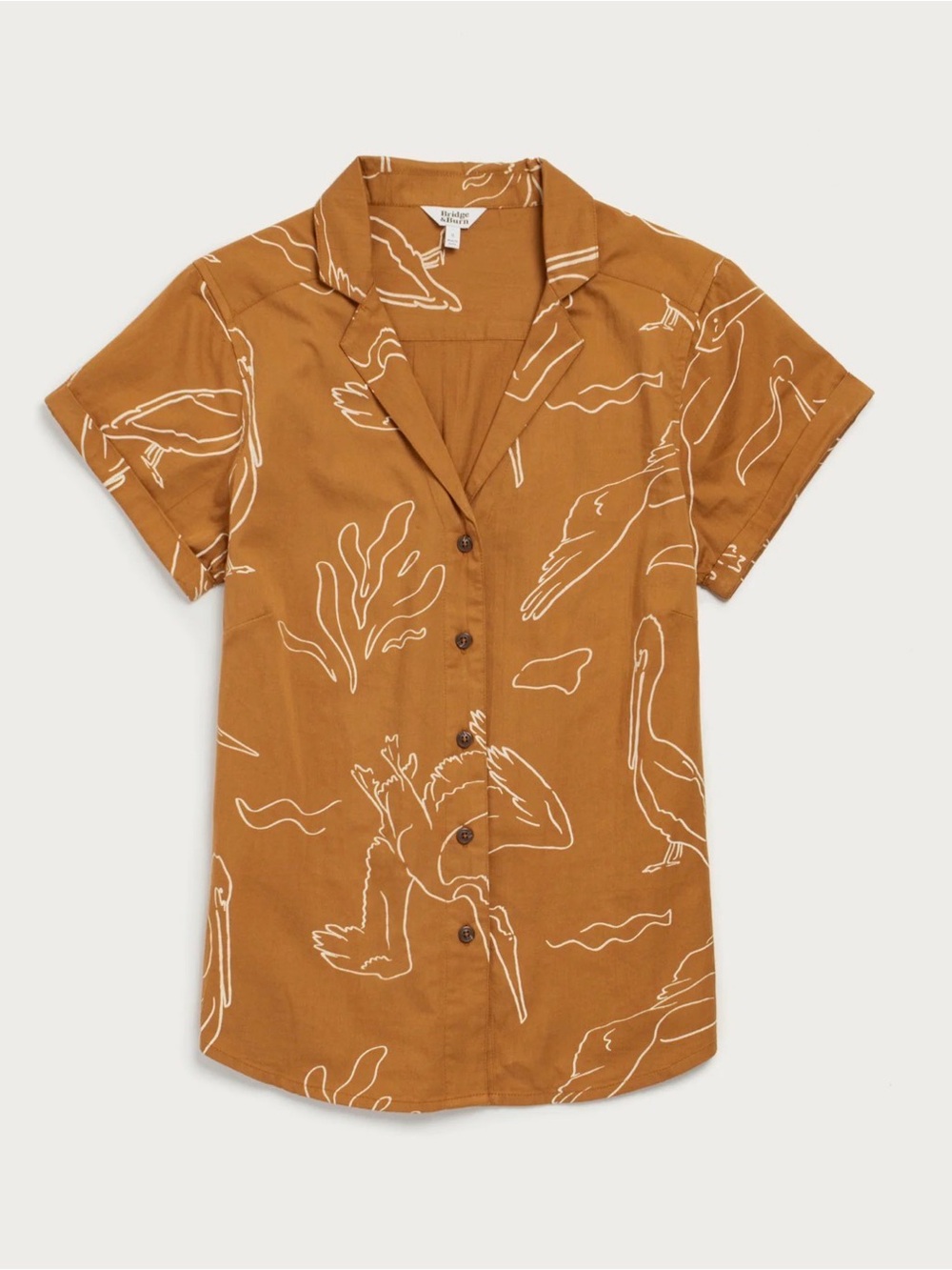 NWOT Bridge & Burn Innes Short Sleeve Button-Down Shirt in Shoreflight Print M